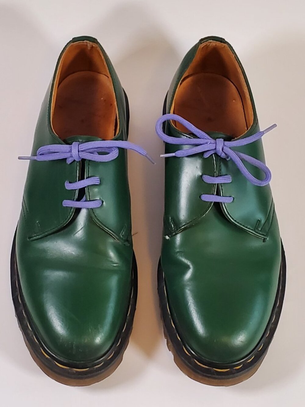 Vintage 90s Dr. Martens Green Leather Oxford 3 Eye UK Size 6 Made in England